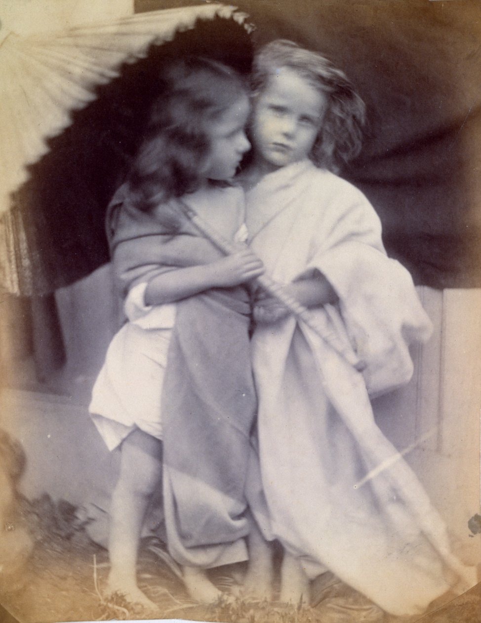 Paul og Virginia under en parasol, ca. 1855-65 af Viscountess Hawarden