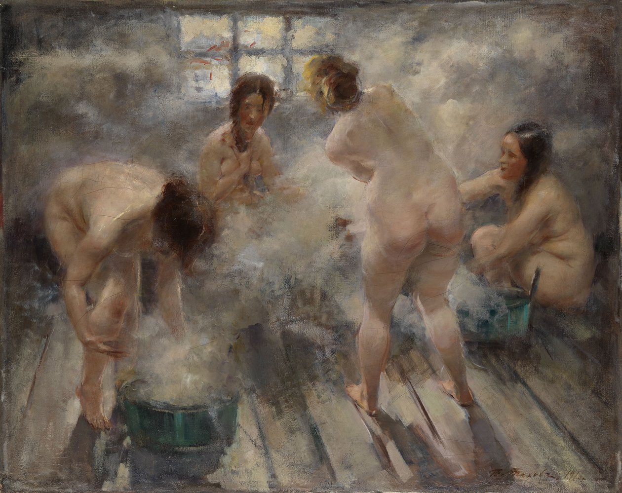 I en russisk Banya, 1916 af Vitali Gavrilovich Tikhov