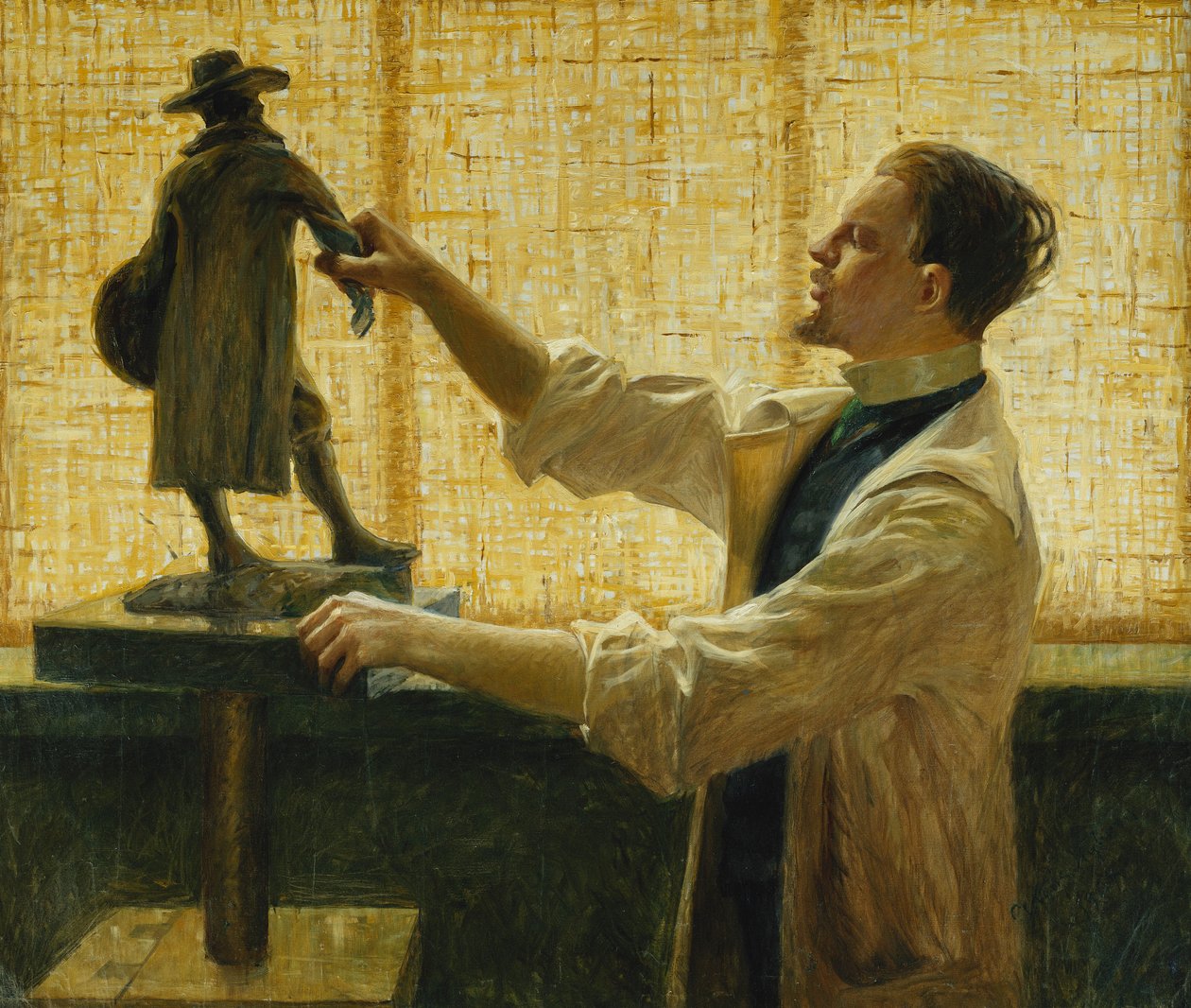 Billedhuggeren Carl Eldh i sit atelier, 1908 af Vitalis Nyberg