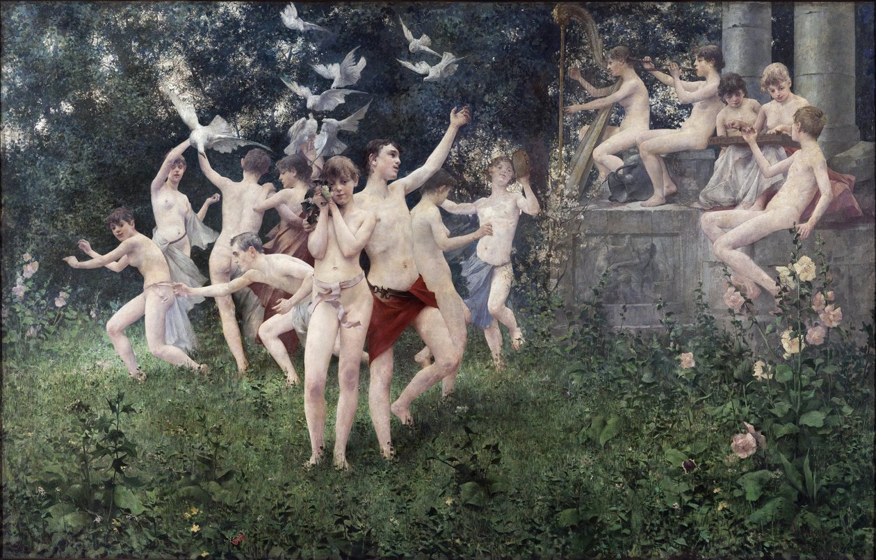 Festival of Spring (allegorisk scene) - Masek, Karel Vitezslav (1865-1927) - 1889 - Olie på lærred - Nationalgalleriet, Prag af Vitezlav Karel Masek