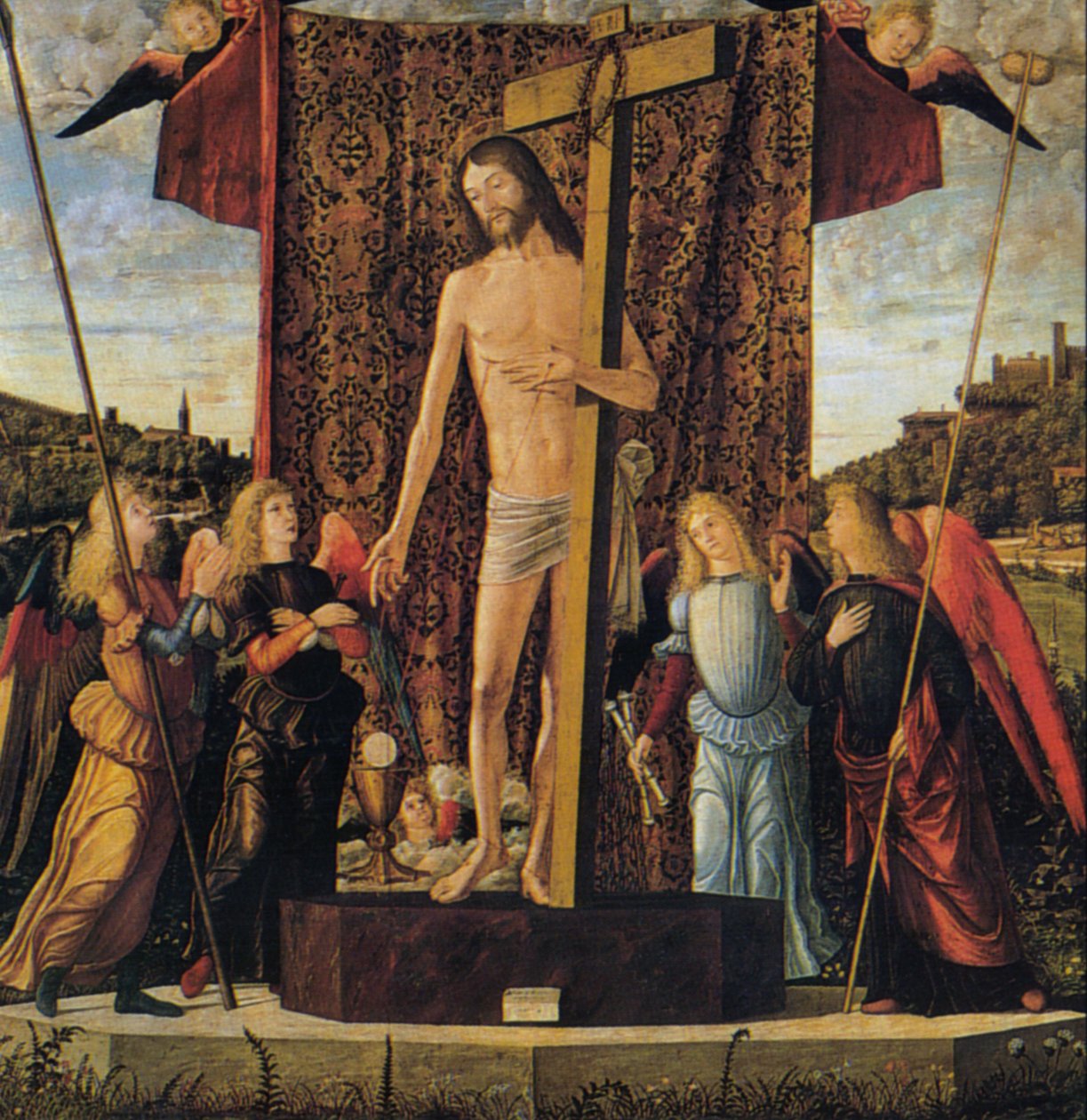 Kristus mellem fire engle med lidenskabens instrumenter af Vittore Carpaccio