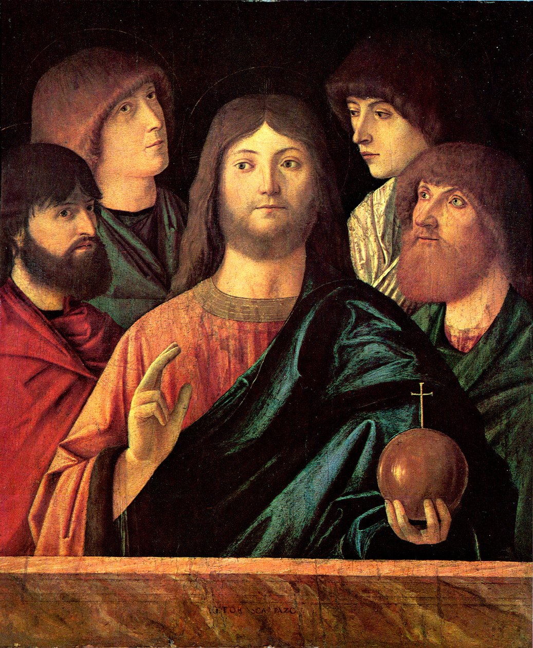 Frelseren velsigner fire apostle af Vittore Carpaccio