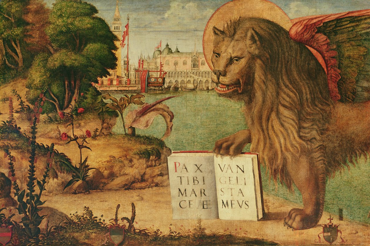 Detalje af Løven af St. Mark, 1516 (detalje af 60402) af Vittore Carpaccio