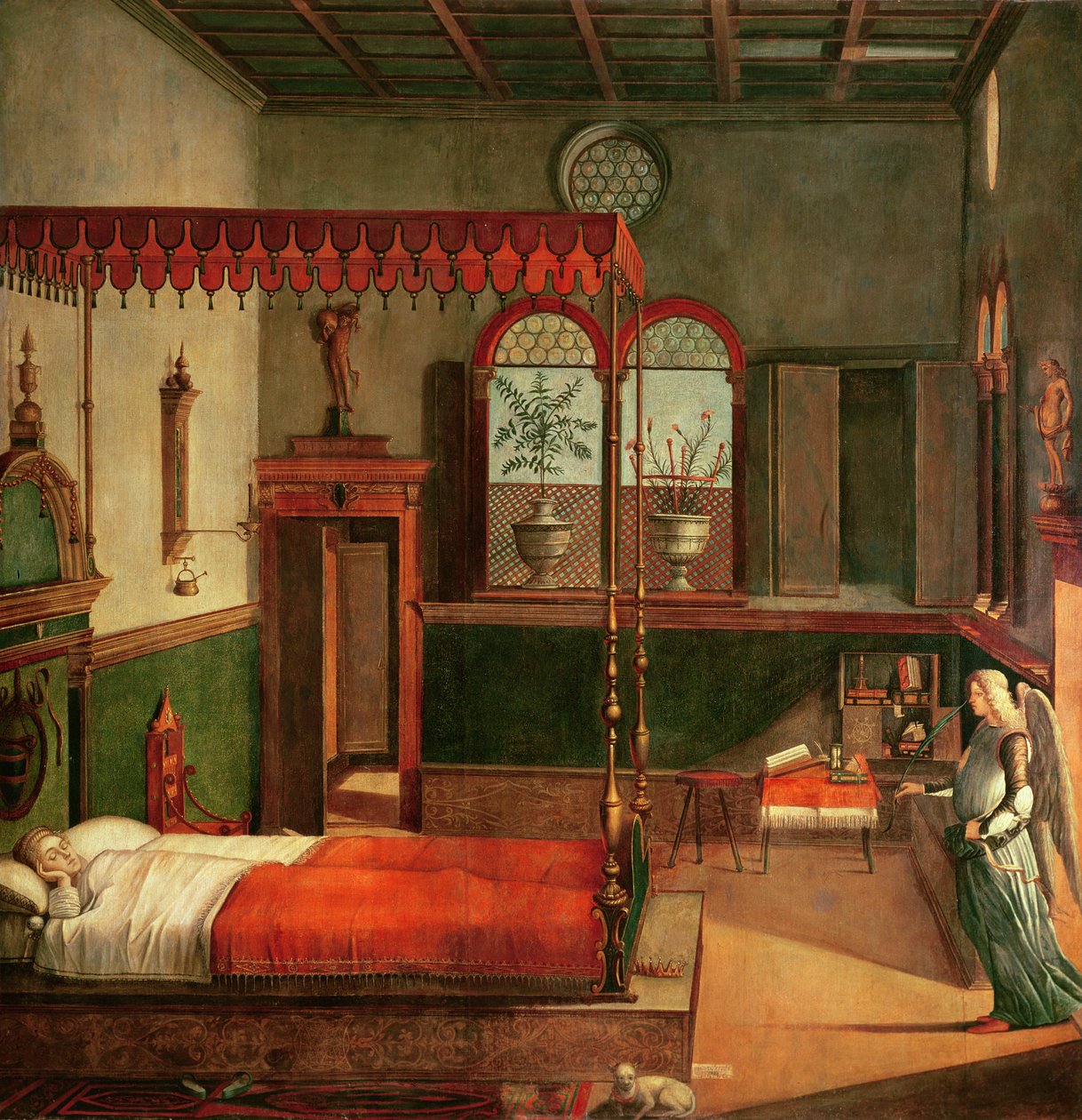 Dream of St.Ursula, 1495 (tempera på lærred) (se 156167 for detaljer) af Vittore Carpaccio