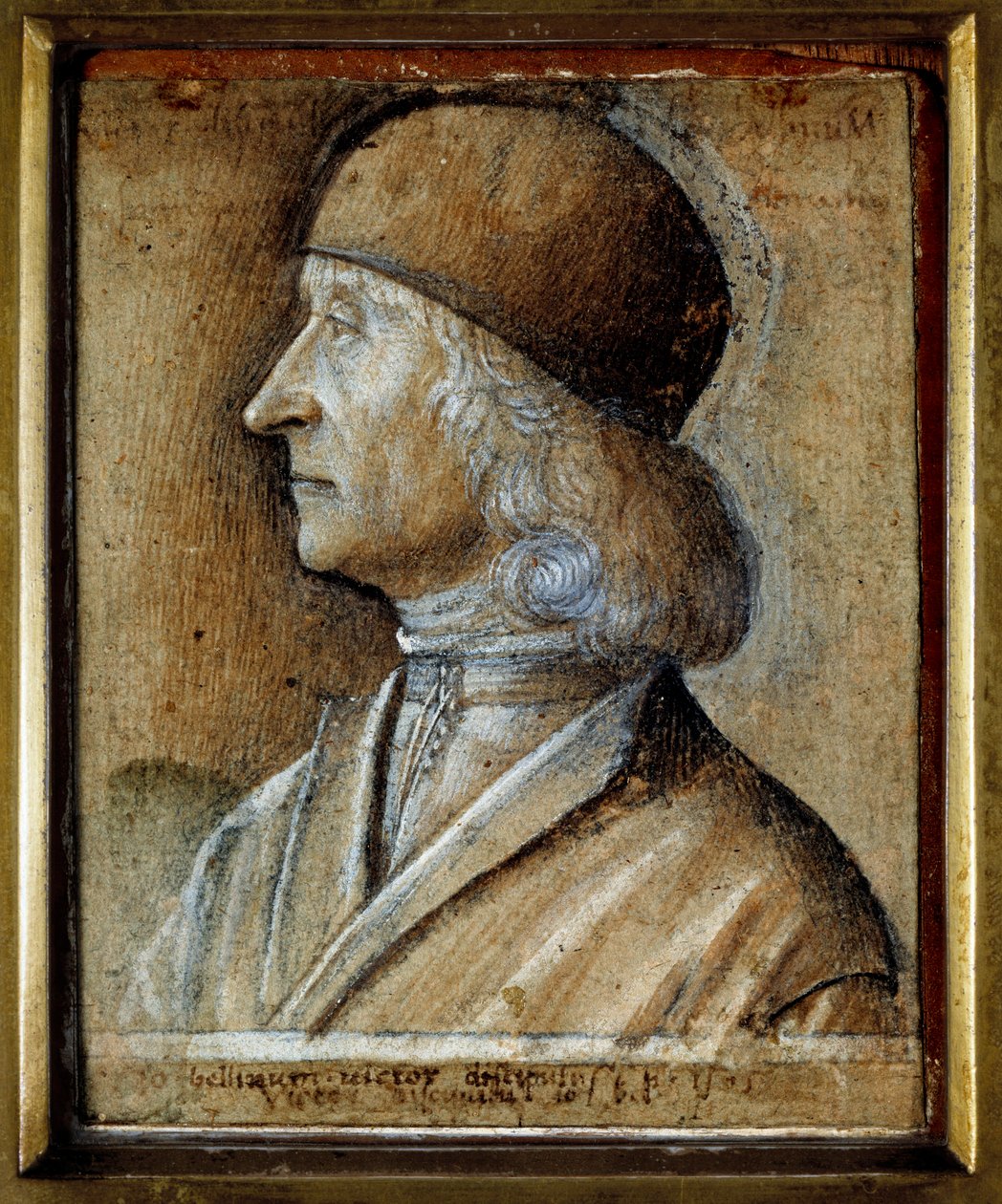 Portræt af Giovanni Bellini dit il Giambellino (1430-1516), venetiansk maler fra renæssancen. Tegning af Vittore af Matteo Belliniano (v.1485-1529) af Vittore Belliniano