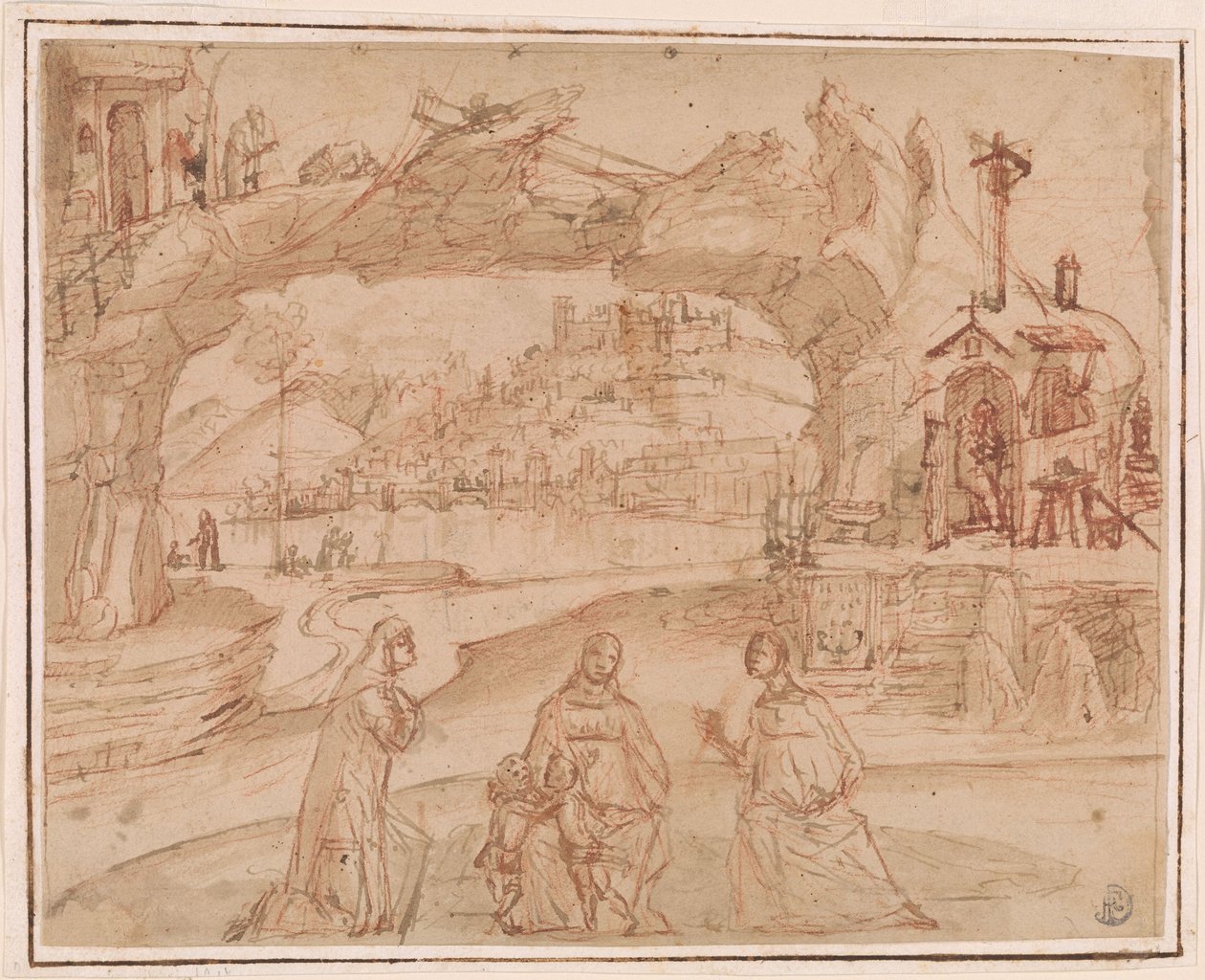 Carpaccio - Jomfru og barn med helgener i et landskab, ca. 1500-1510 af Vittore Carpaccio