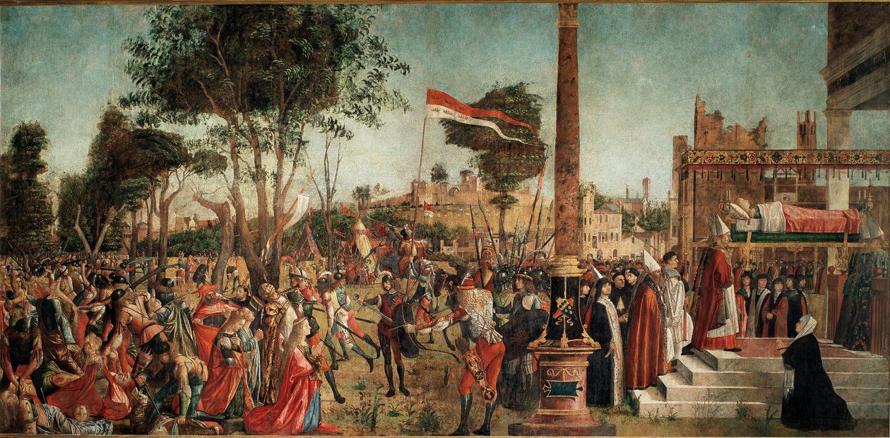 Cyklus af Saint Ursulas liv: Pilgrimmenes martyrium og St. Ursulas begravelse af Vittore Carpaccio