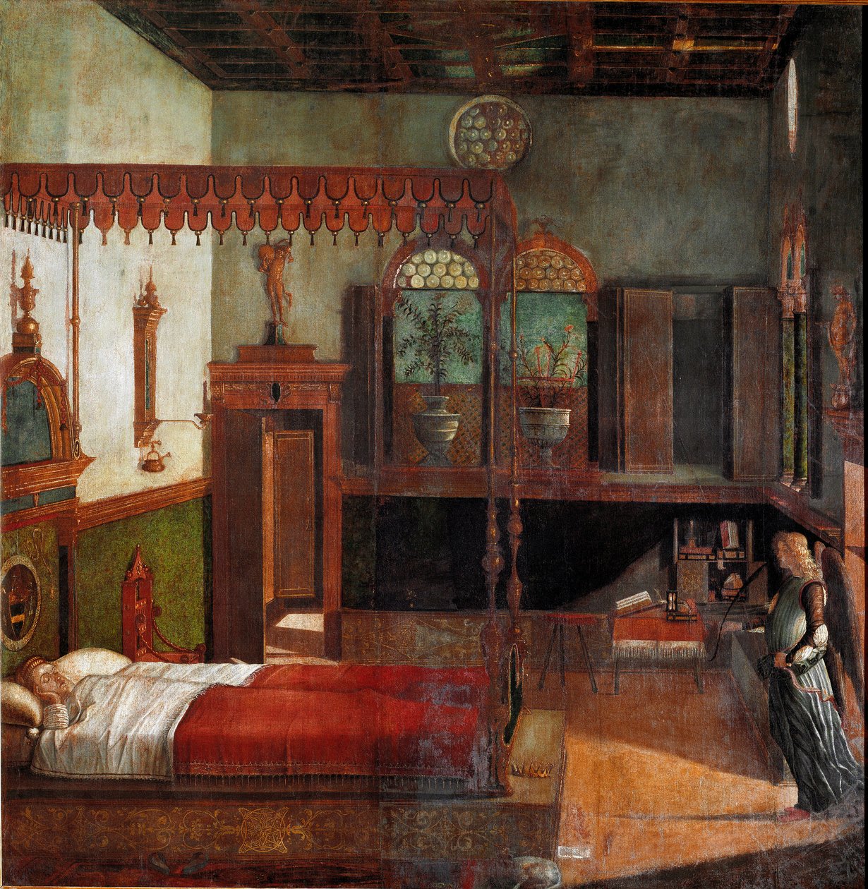 Cyklus af Saint Ursulas liv: drømmen om Saint Ursula. (Maleri af Vittore Carpaccio
