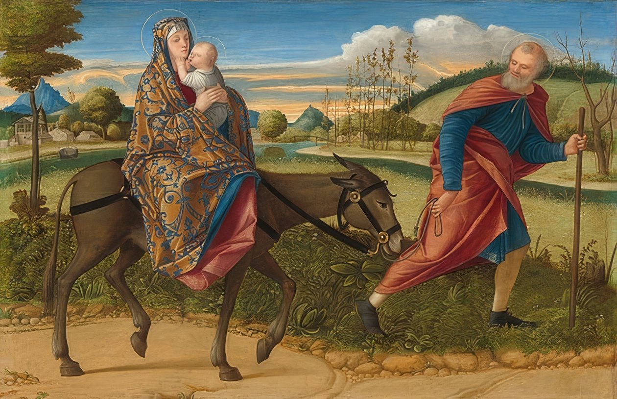 Flugten til Egypten. Omkring 1515 af Vittore Carpaccio