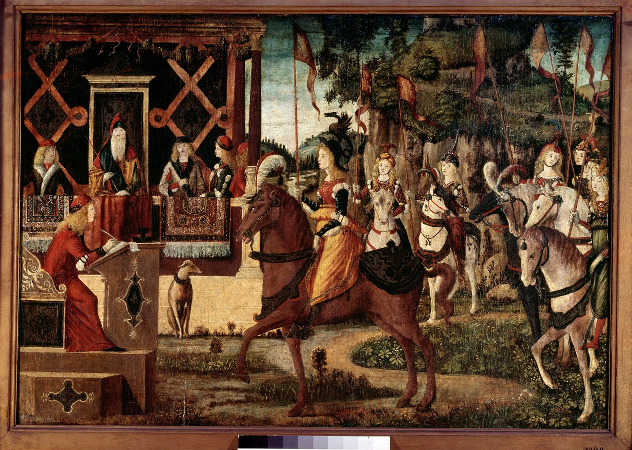 Hippolytes ambassade, Amazonernes dronning i Thesee, konge af Athen Maleri af Vittore Carpaccio (1450-1526) 1500-tallets Paris, Musee Jacquemart Andre. af Vittore Carpaccio