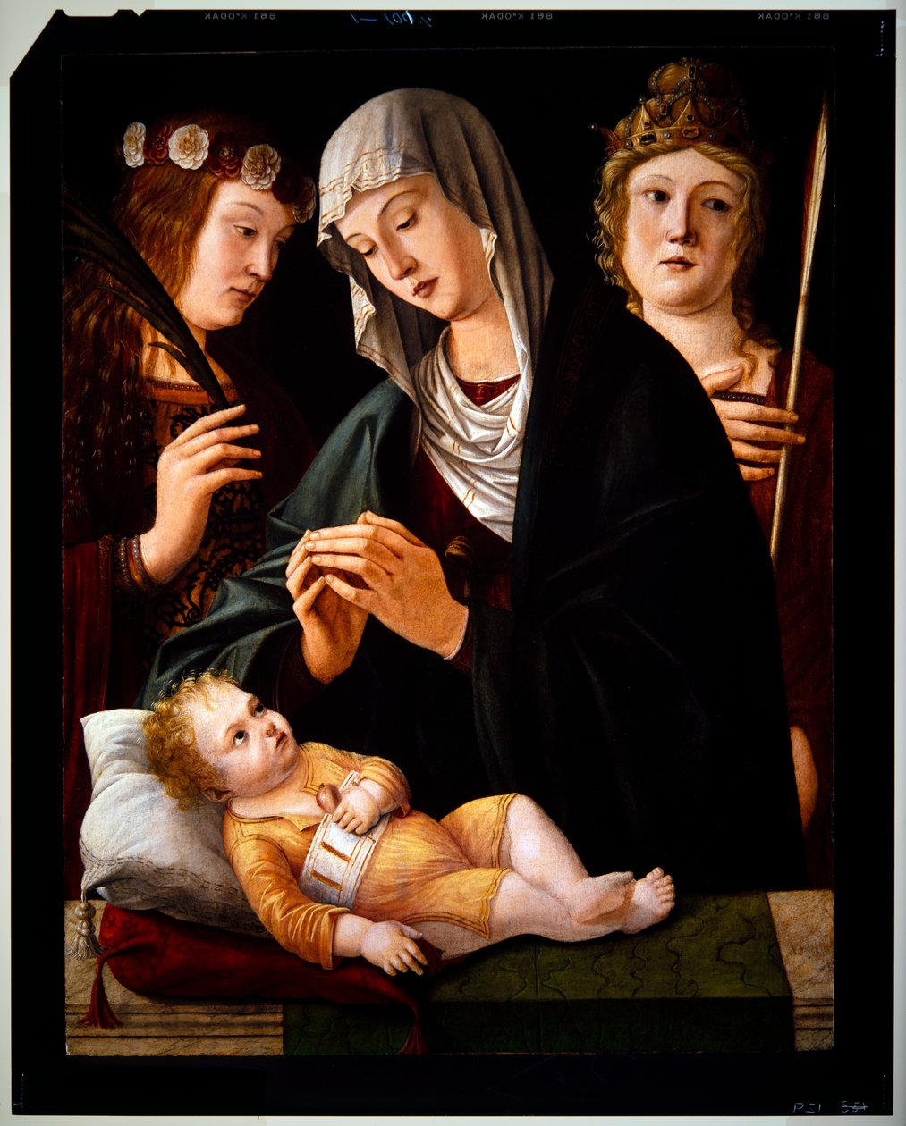Madonna og barnet med de to kvindelige helgener, udateret (panel) af Vittore Carpaccio
