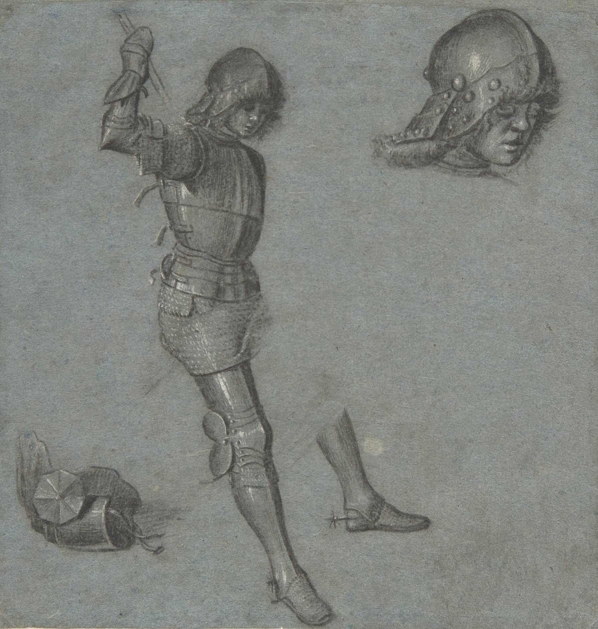 Studier af en siddende ungdom i rustning, ca. 1505. af Vittore Carpaccio