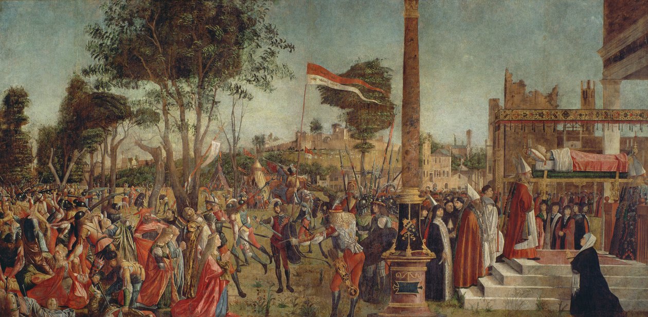 Pilgrimmenes martyrium og St. Ursulas begravelse, fra St. Ursula-cyklussen af Vittore Carpaccio