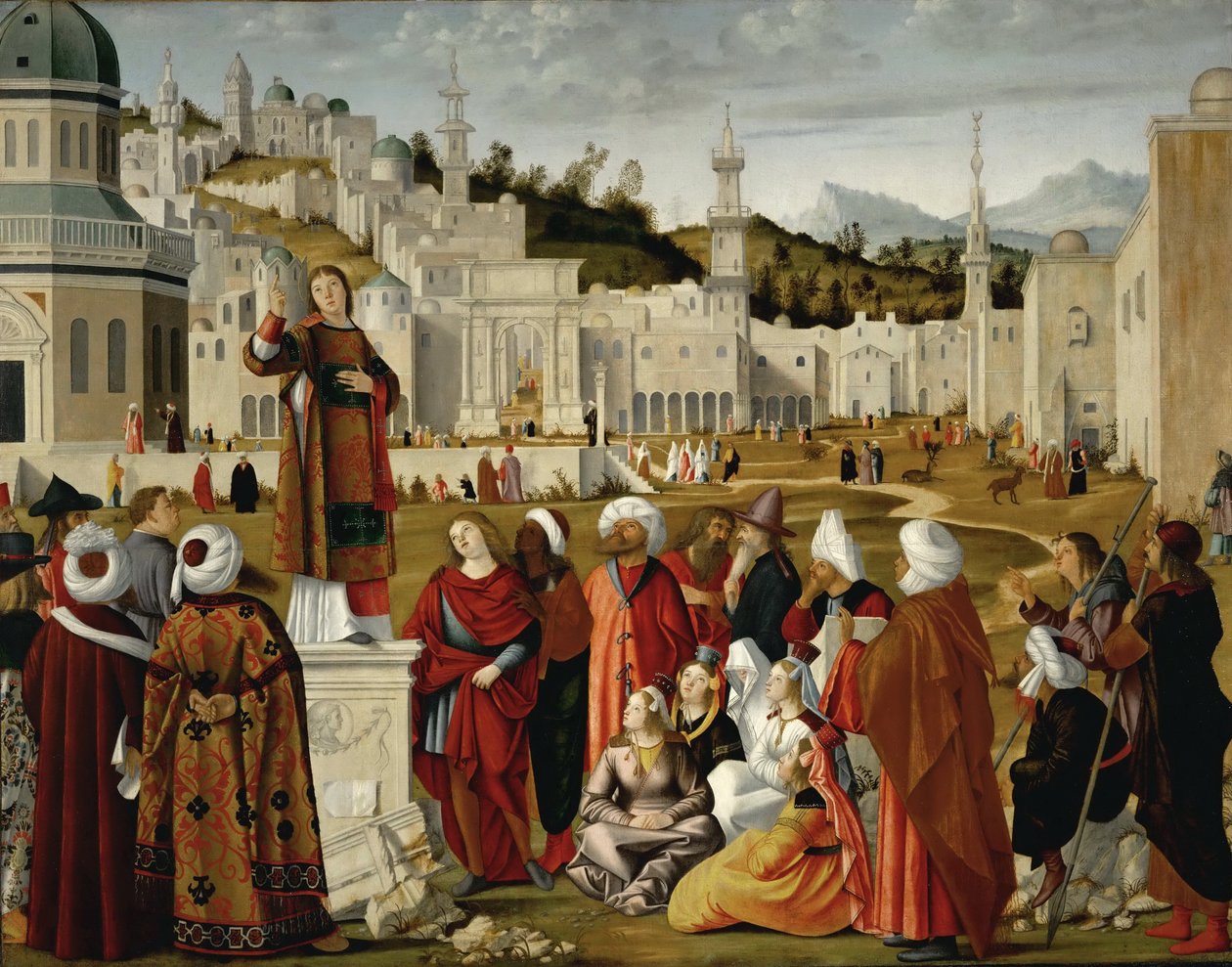 Stefanus prædiken i Jerusalem af Vittore Carpaccio