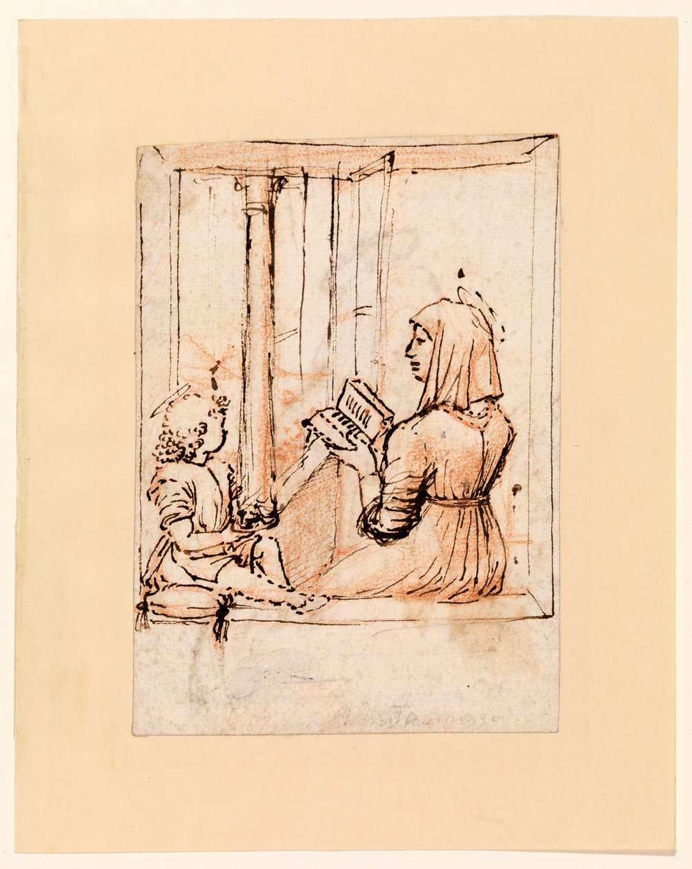 Jomfru Maria læser for spædbarnet Kristus (recto), slutningen af 1480