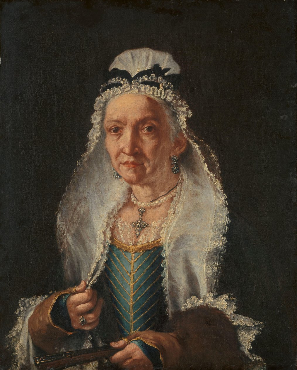 Portræt af en gammel dame af Vittore Ghislandi (circle of)