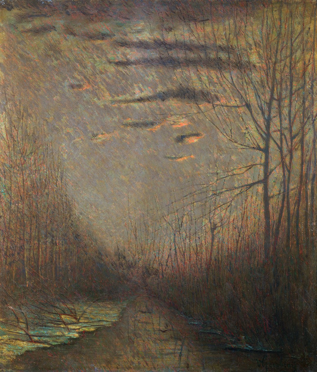 Kanal ved solnedgang af Vittore Grubicy de Dragon