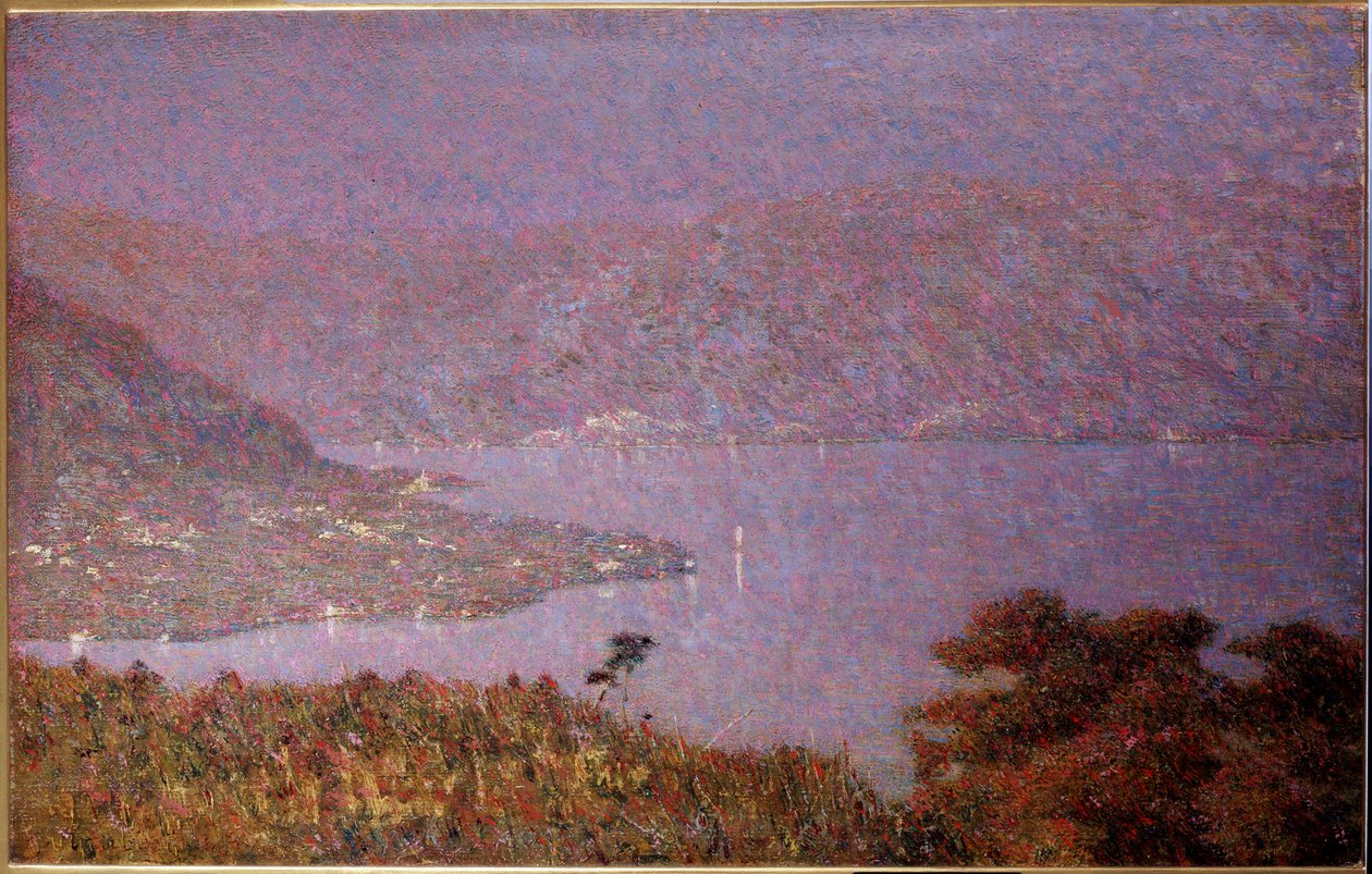 Kærlighedens perle (Nebbiolina sul lago) (tåge på søen, tåge på søen) Maleri af Vittore Grubicy de Dragon (1851-1920) 1896 Dim 33,5x51 cm Milano, Galleria d