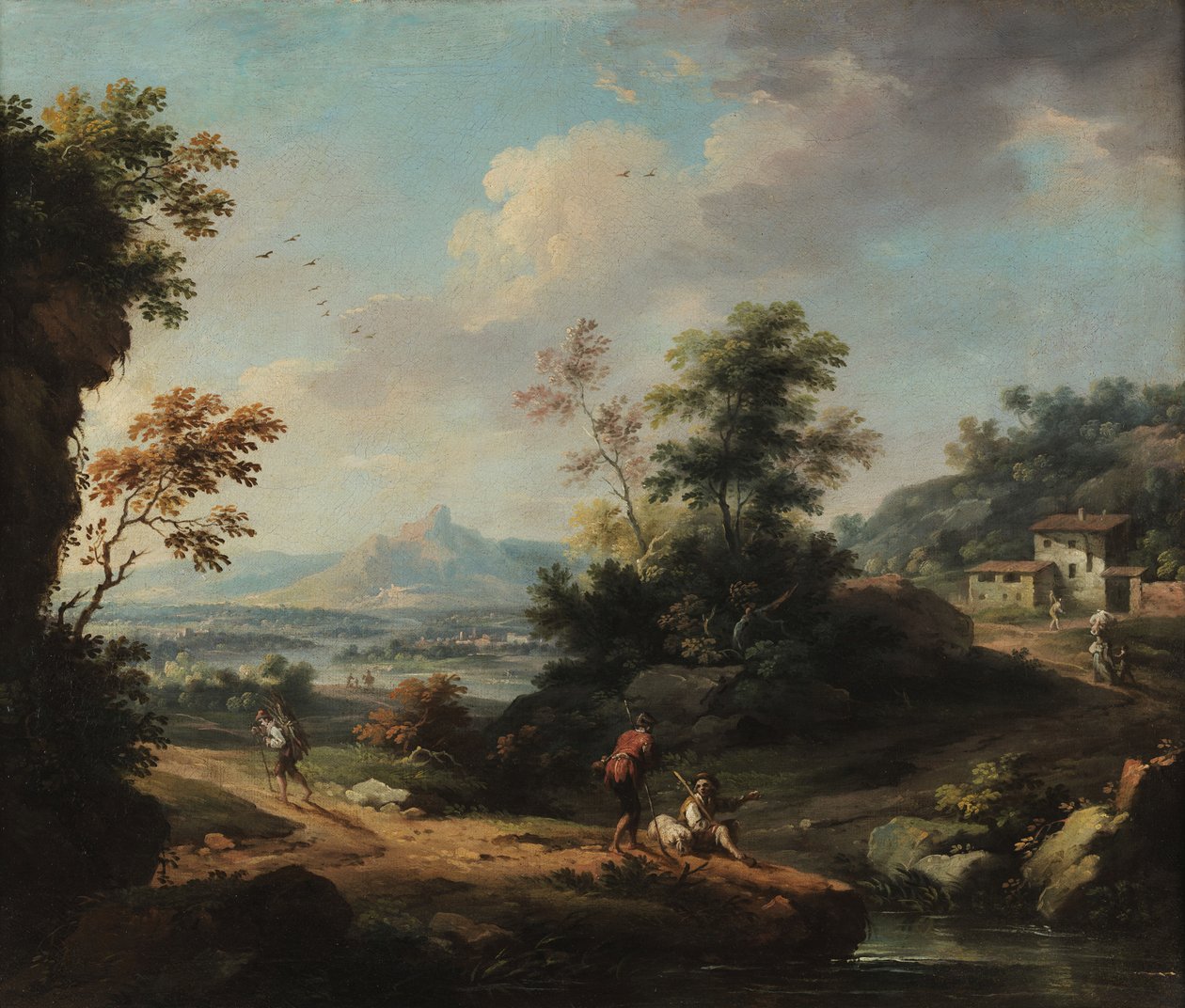 Landskab med figurer af Vittorio Amedeo Cignaroli