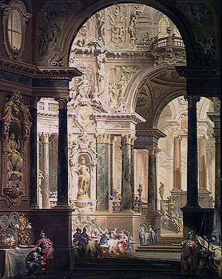 Absalonsfesten, 1740 (tempera på lærred) af Vittorio Maria Bigari
