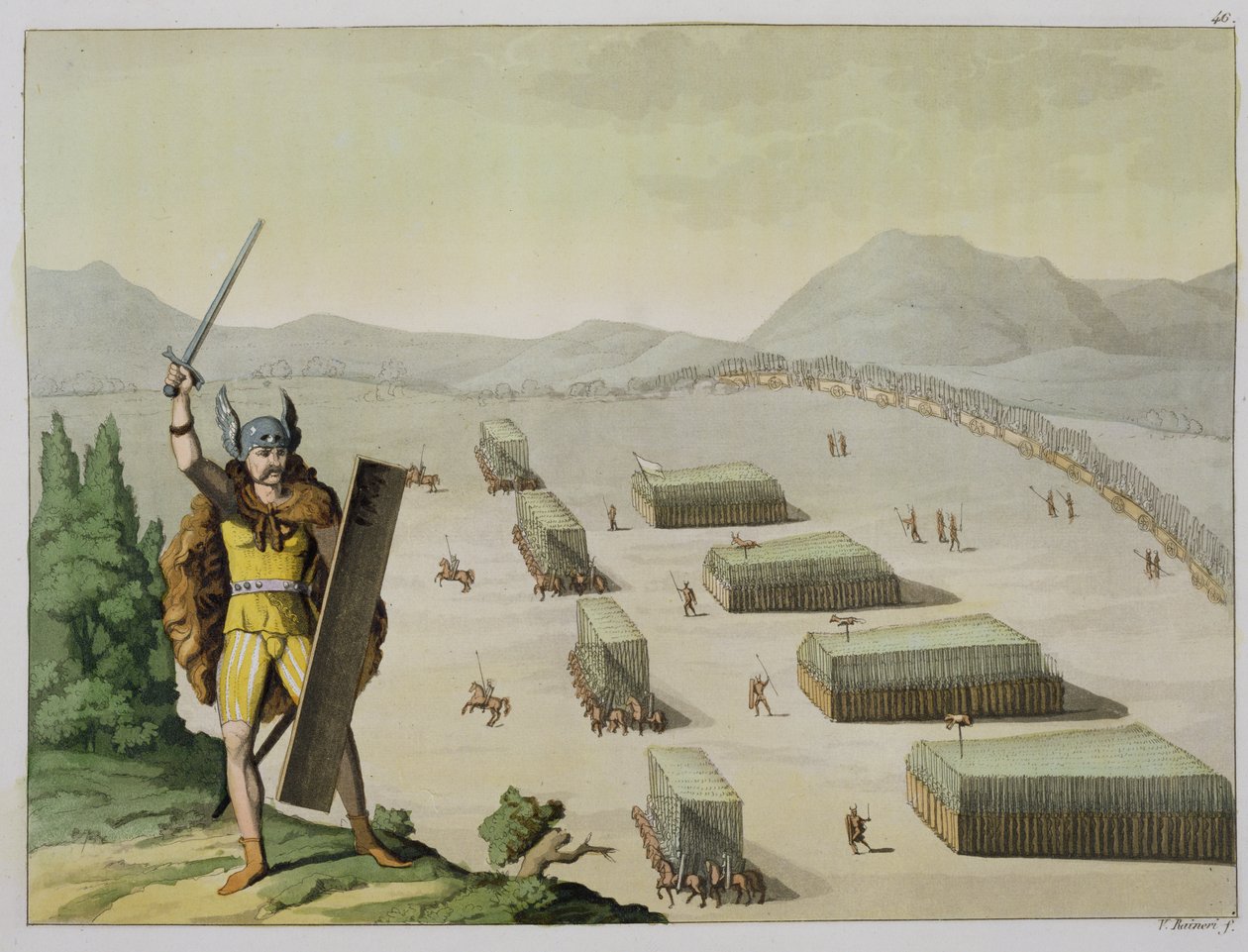 Gamle keltere eller gallere i kamp, ca. 1800-18 af Vittorio Raineri