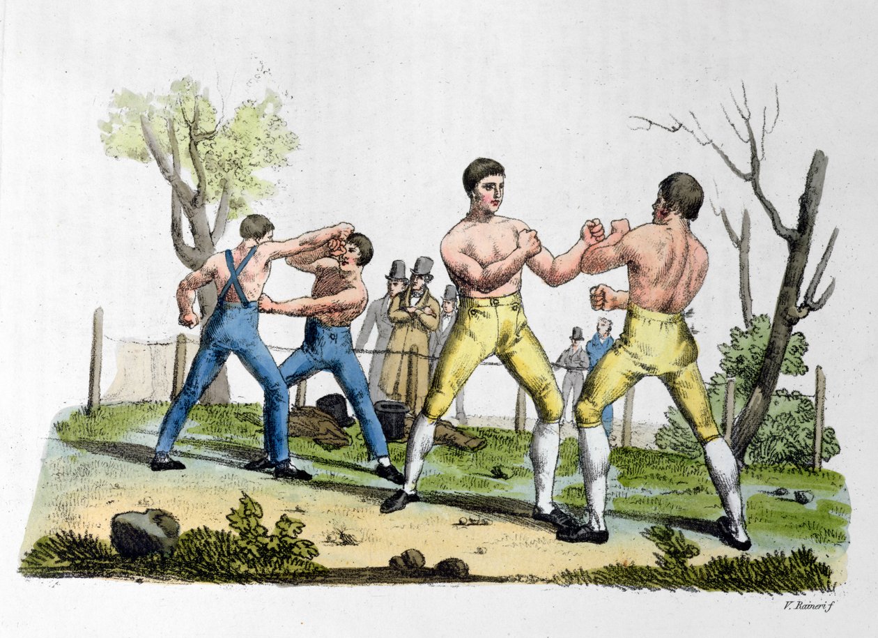 Boksning i England, illustration fra 