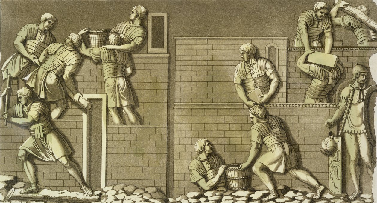 Romerske soldater bygger et fort, plade 21 fra 