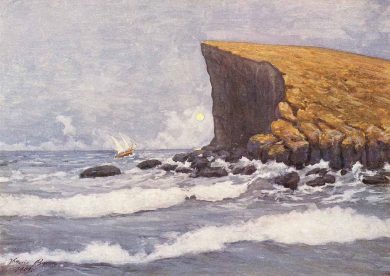 Malta: Øen Comino (farvelitografi) af Vittorio Boron