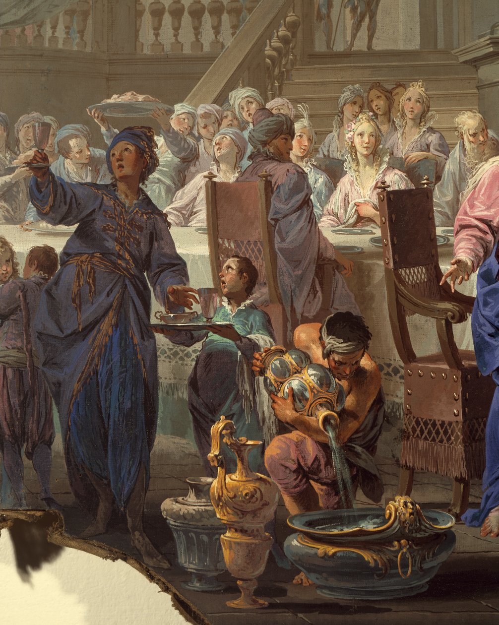 Bryllup i Cana af Vittorio Maria Bigari (1692-1776), detalje af Vittorio Maria Bigari