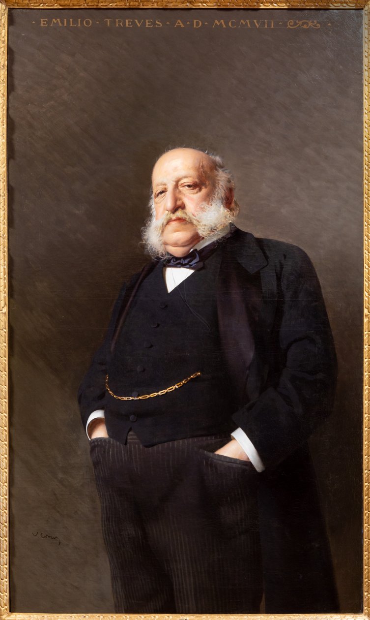 Fontanellato, Labirinto della Masone, Franco Maria Ricci kunstsamling: "Portræt af udgiveren Emilio Treves" af Vittorio Matteo Corcos