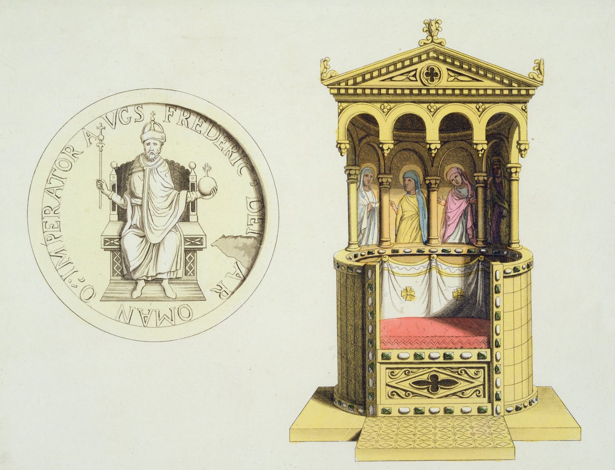 Mønt og trone af Frederick Barbarossa (ca. 1123-90) fra 