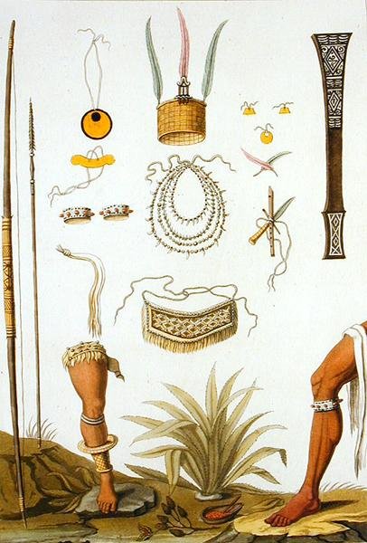Genstande tilhørende indianere (farvestik) af Vittorio Raineri