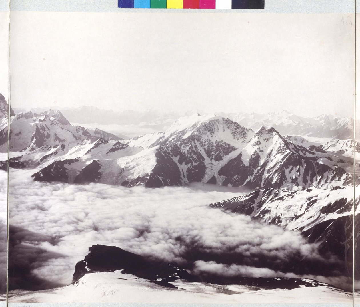 Panoramarøntgenbillede fra toppen af Mount Elbrus af Vittorio Sella