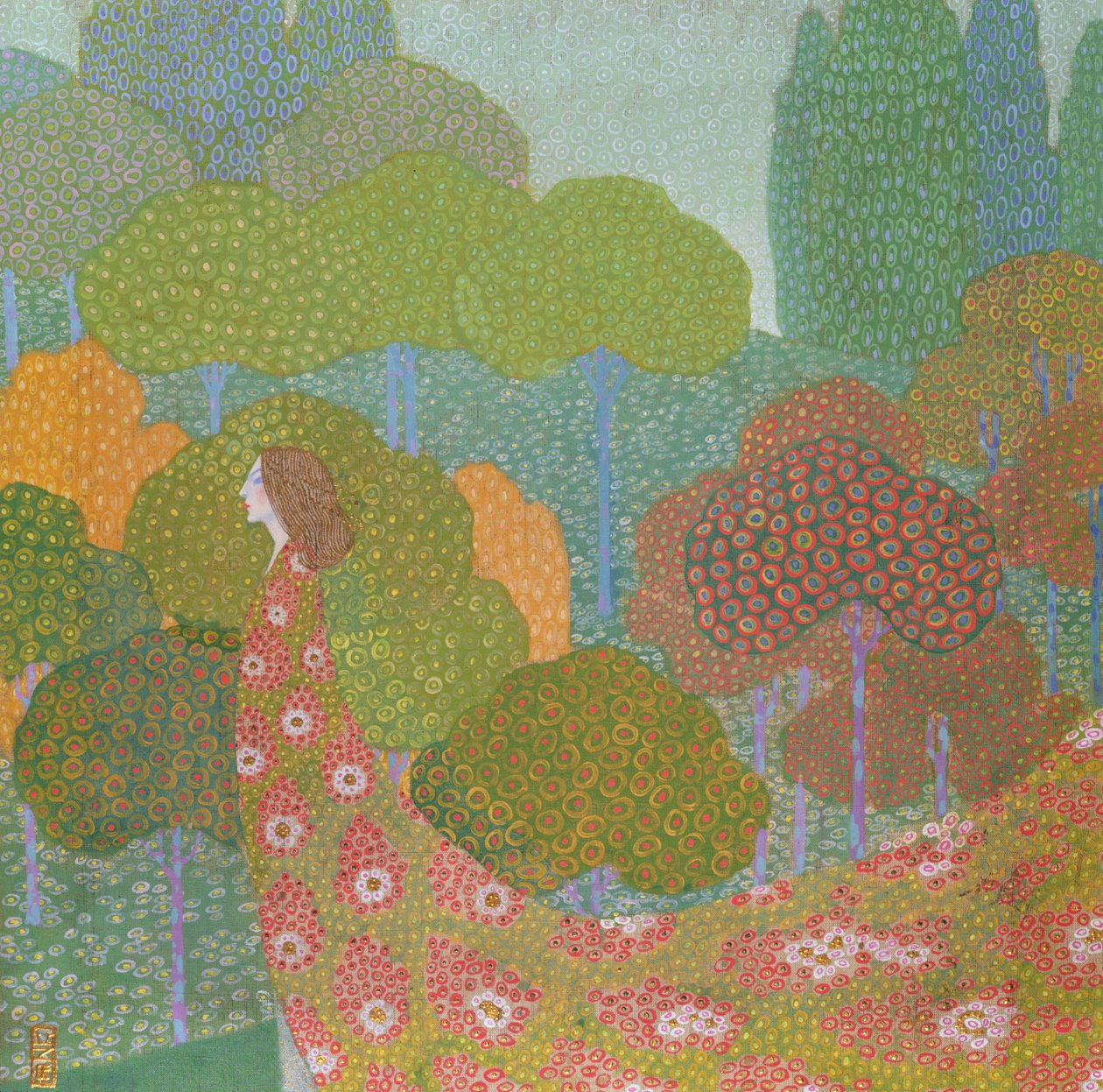 Forår, ca. 1911 (tempera og guld på linned) af Vittorio Zecchin