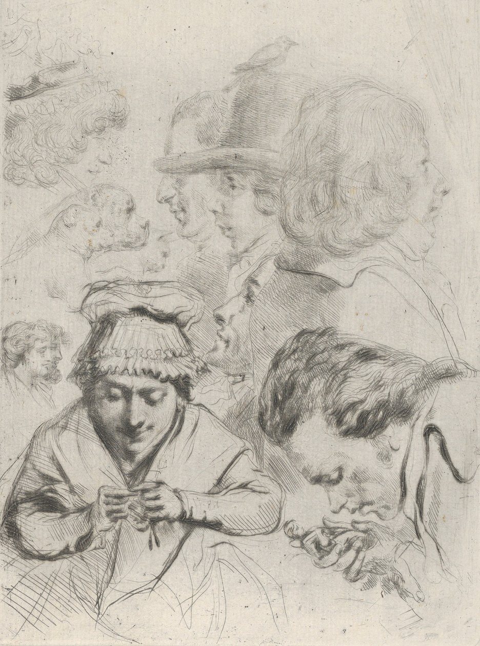 Le Citoyen Aubourg, Mme Aubourg, og deres familie Citizen Aubourg, Madame Aubourg..., ca. 1795-1805. af Vivant Denon