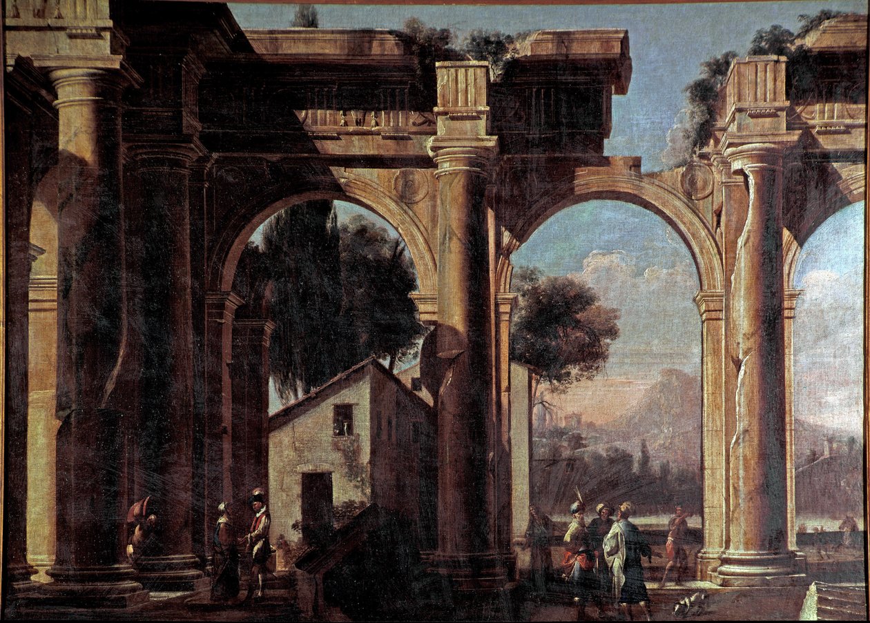 Landskab med ruiner Maleri af Viviano Codazzi (1604-1670) 1600-tallet Dim 100x132 cm Venedig, Museo Correr, n 1037 af Viviano Codazzi