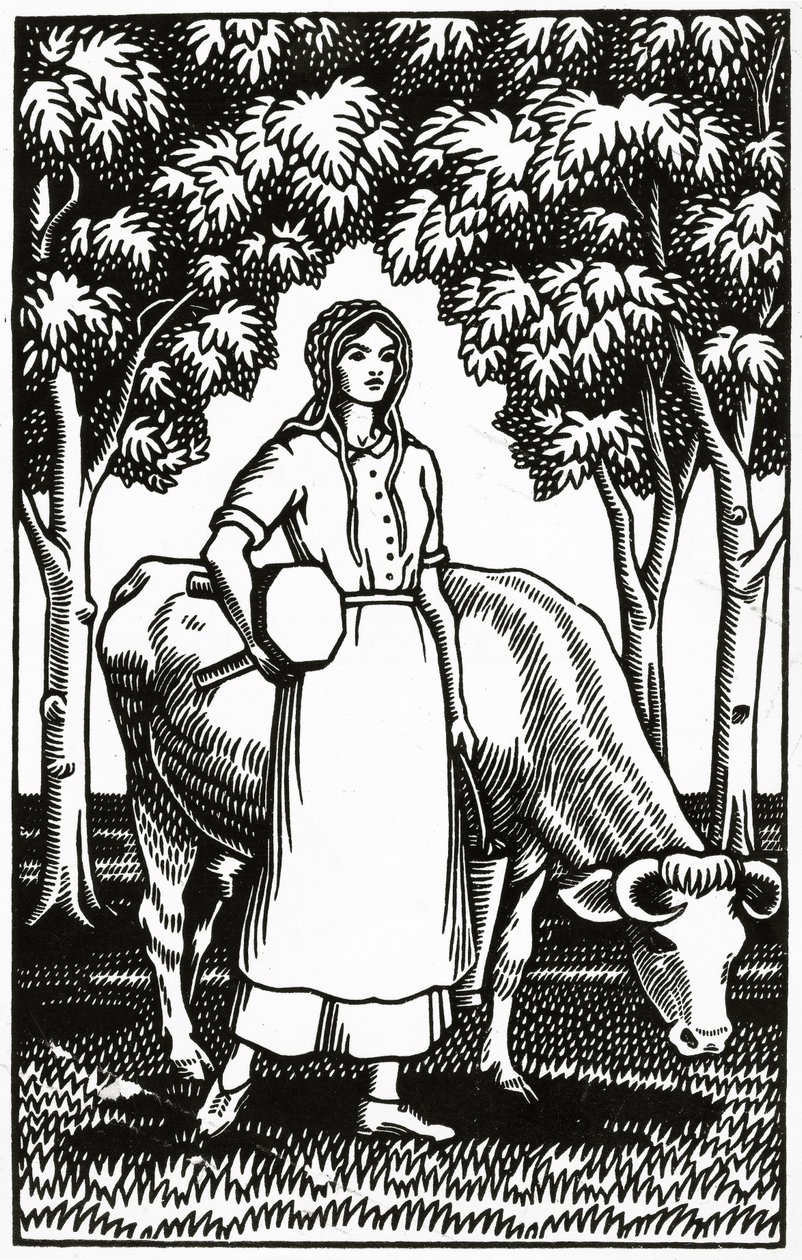Frontispice til en illustreret udgave af Tess of the DUrbervilles af Thomas Hardy, 1926 af Vivien Gribble