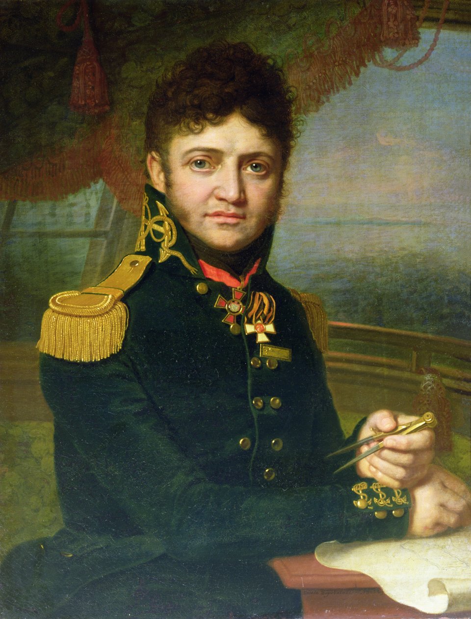 Portræt af Yuri F. Lisyansky, 1810 af Vladimir Lukich Borovikovsky