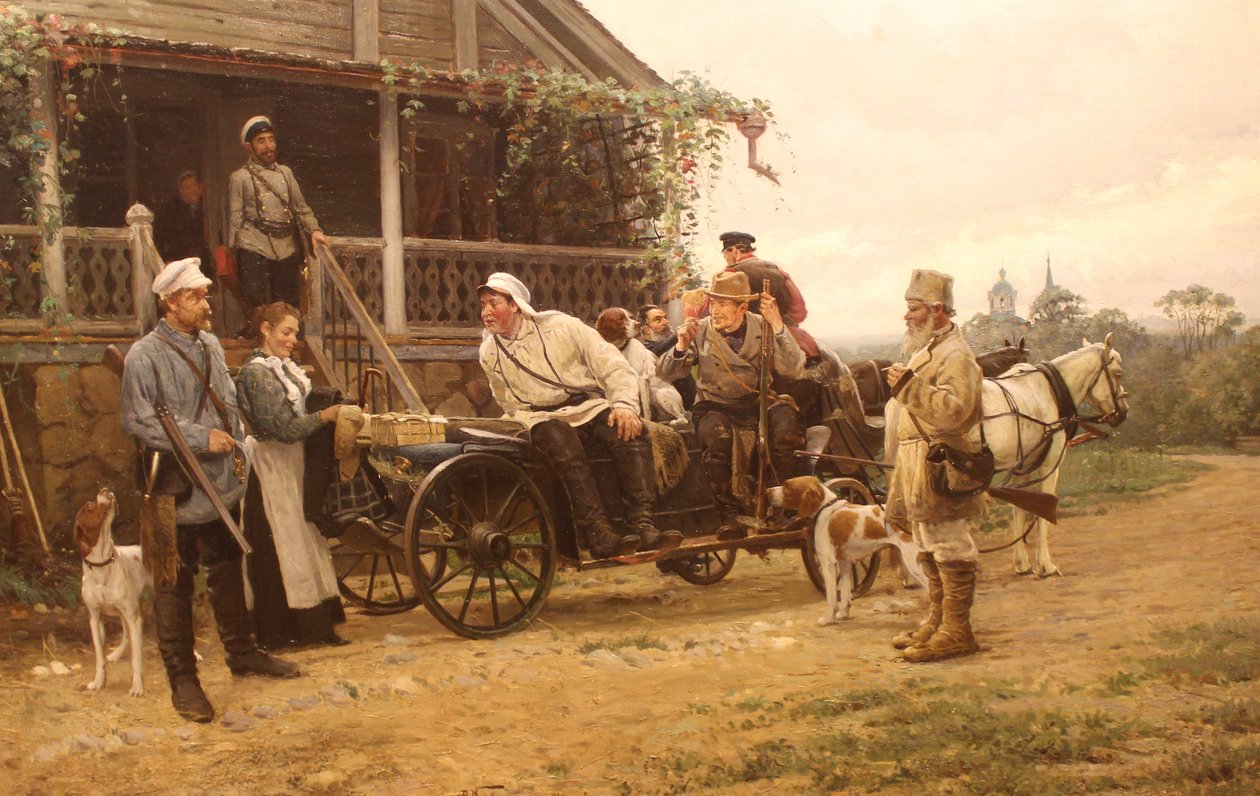 Afgang til jagten af Vladimir Egorovic Makovsky