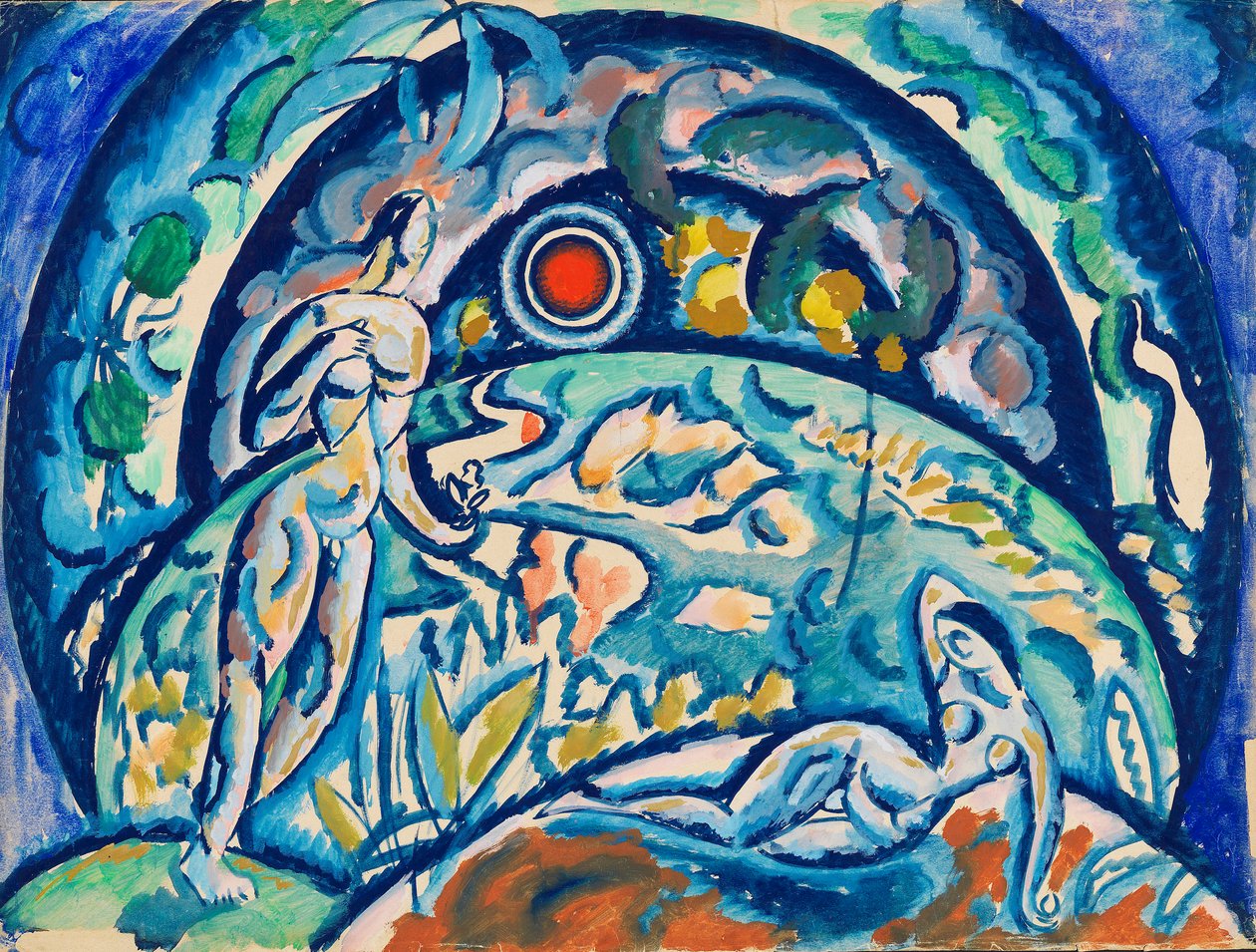 Adam og Eva, 1910-1911. af Daniel Vladimir Baranoff Rossine