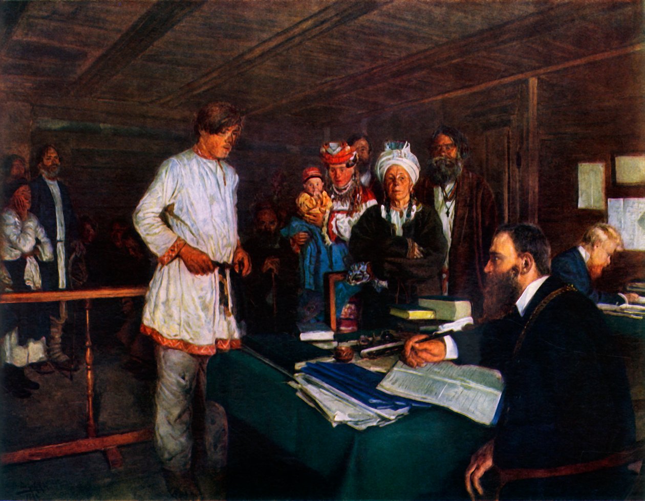 På kontoret, slutningen af det 19.-begyndelsen af det 20. århundrede, 1965. af Vladimir Egorovic Makovsky