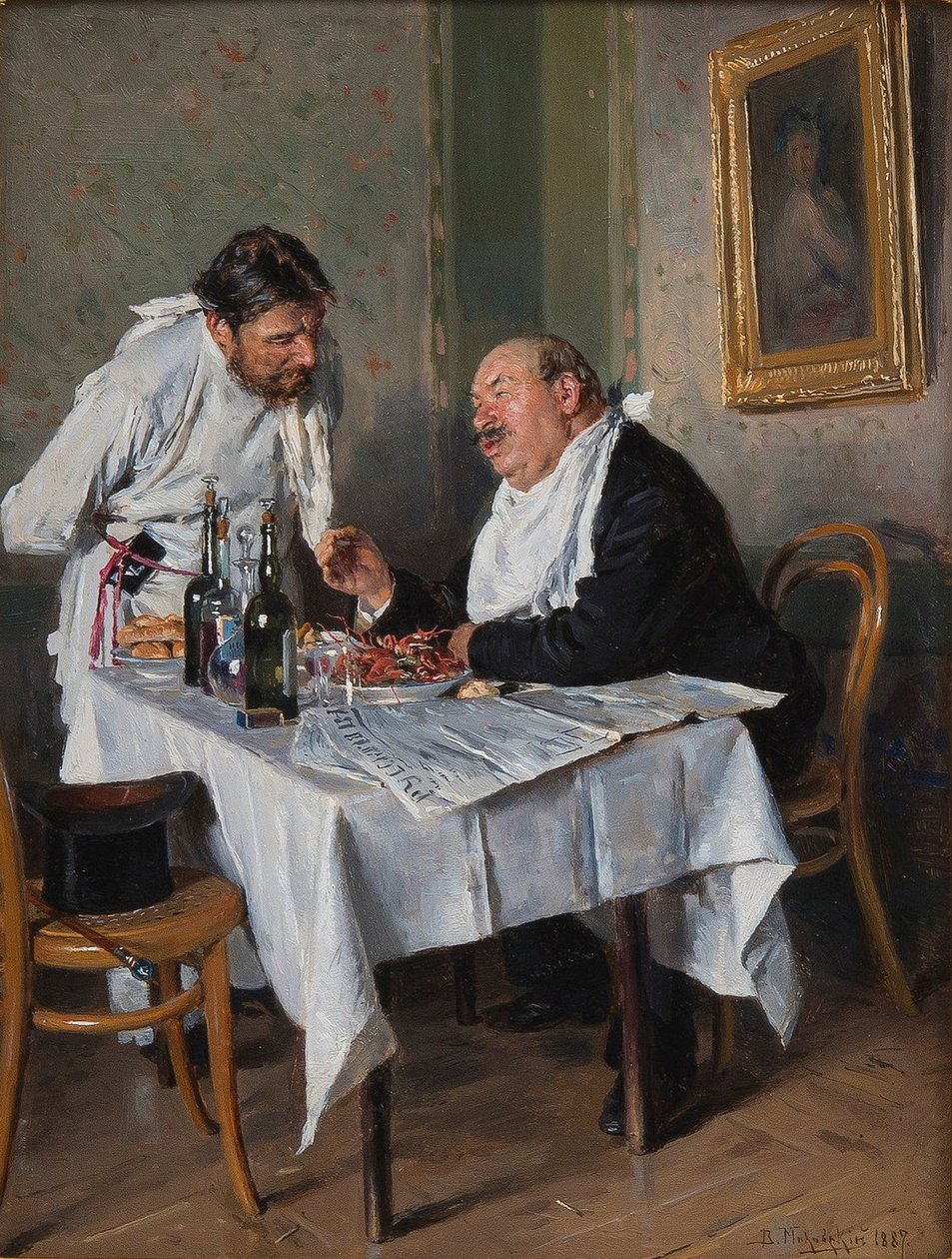I en restaurant, 1887 af Vladimir Egorovic Makovsky