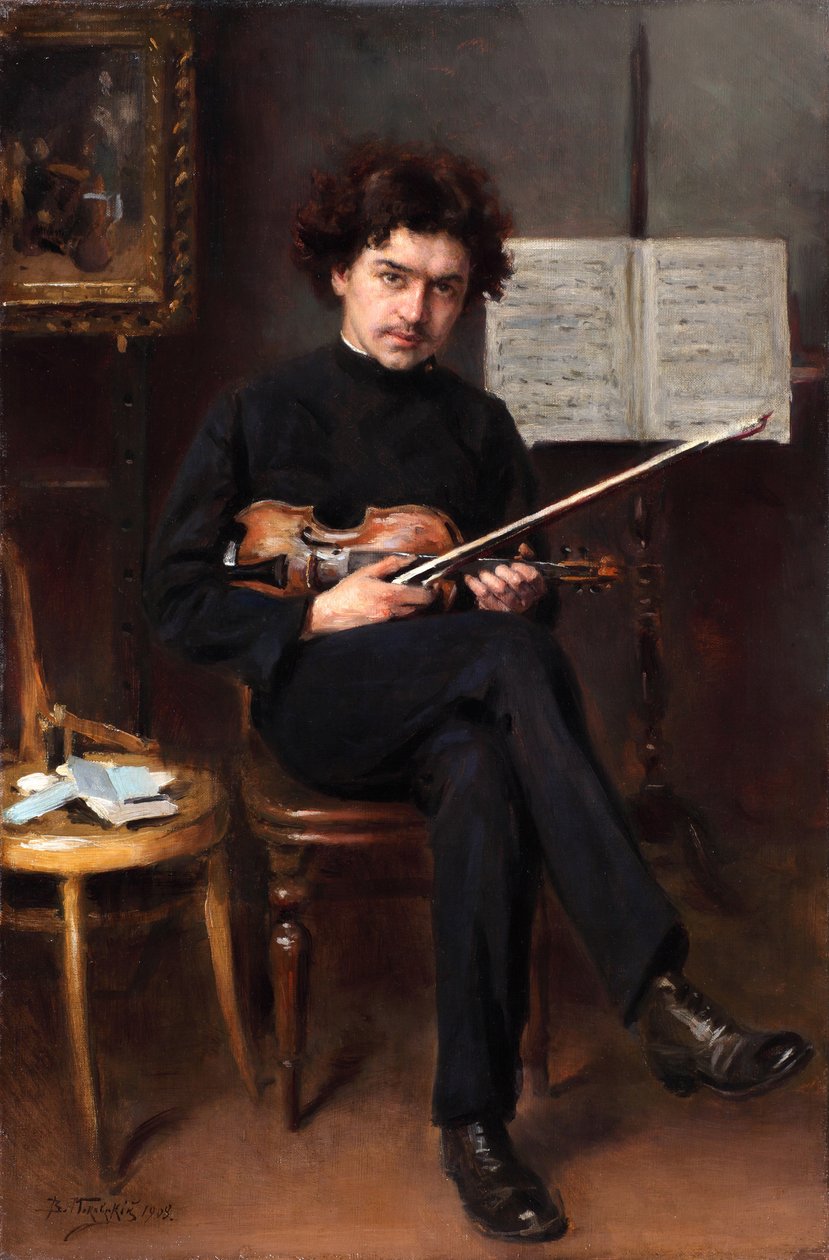 Portræt af violinisten og komponisten Jan Kubelik 1880-1940, 1908 af Vladimir Egorovic Makovsky