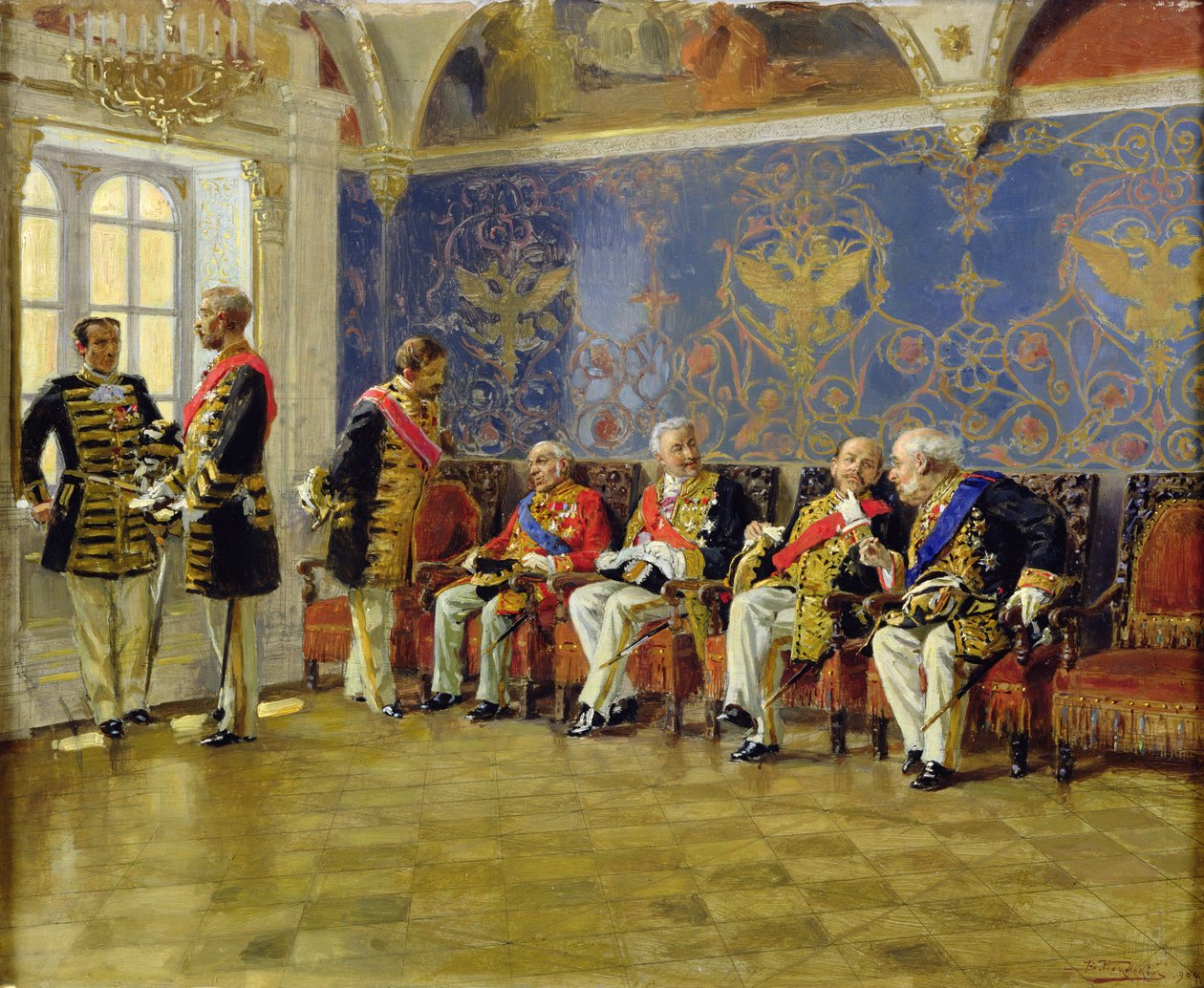 Waiting for an Audience, 1904 (olie på træ) af Vladimir Egorovic Makovsky