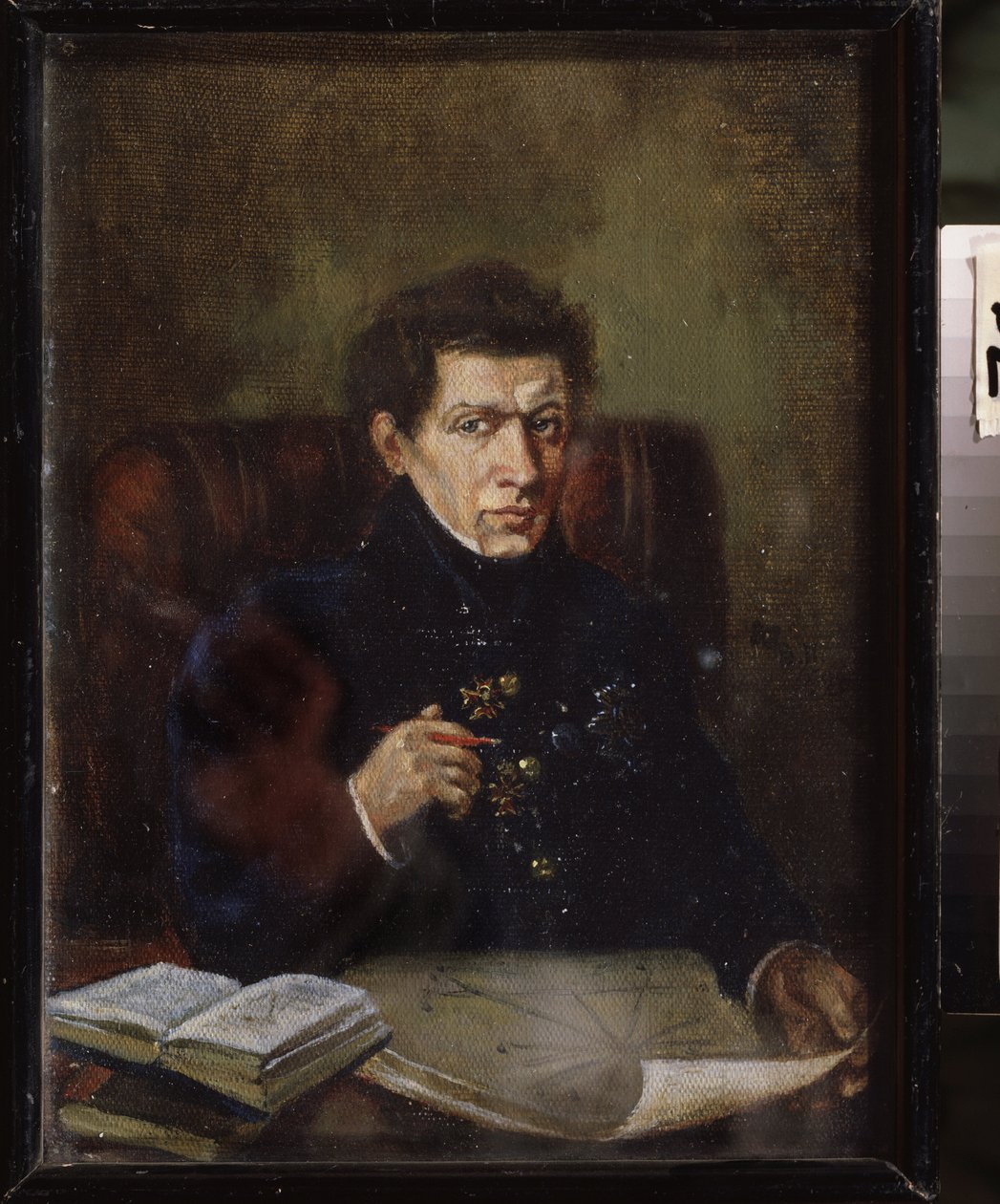 Portræt af matematikeren Nikolai Lobachevsky (Lobachevsky) (1792-1856). Maleri af Vladimir Yakovlevich Perelman (1892-1967), olie på lærred, ca. 1940. Russisk kunst fra det 20. århundrede, sovjetisk kunst. Udmurt Republic Art Museum, Ljevsk (Rusland). af Vladimir Lochevski Perelman