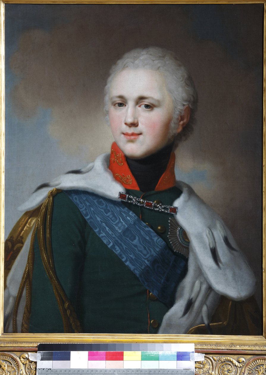 Alexandre Ier de Russie (Alexandre Pavlovitch Romanov) - Portræt af kejser Alexander I (1777-1825) - Vladimir Lukich Borovikovsky (1757-1825). Olie på lærred af Vladimir Lukich Borovikovsky