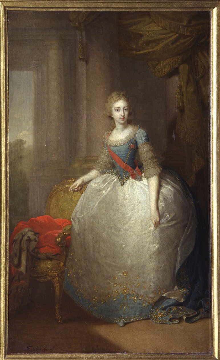 Portræt af Helena Pavlovna de Russie - Storhertuginde Elena Pavlovna af Rusland (1784-1803) - Peinture de Vladimir Lukich Borovikovsky (1757-1825) - 1797 - huile sur toile - 58,5x36 cm - Statens Friluftsmuseum Palace Gatchina, St. Petersborg af Vladimir Lukich Borovikovsky