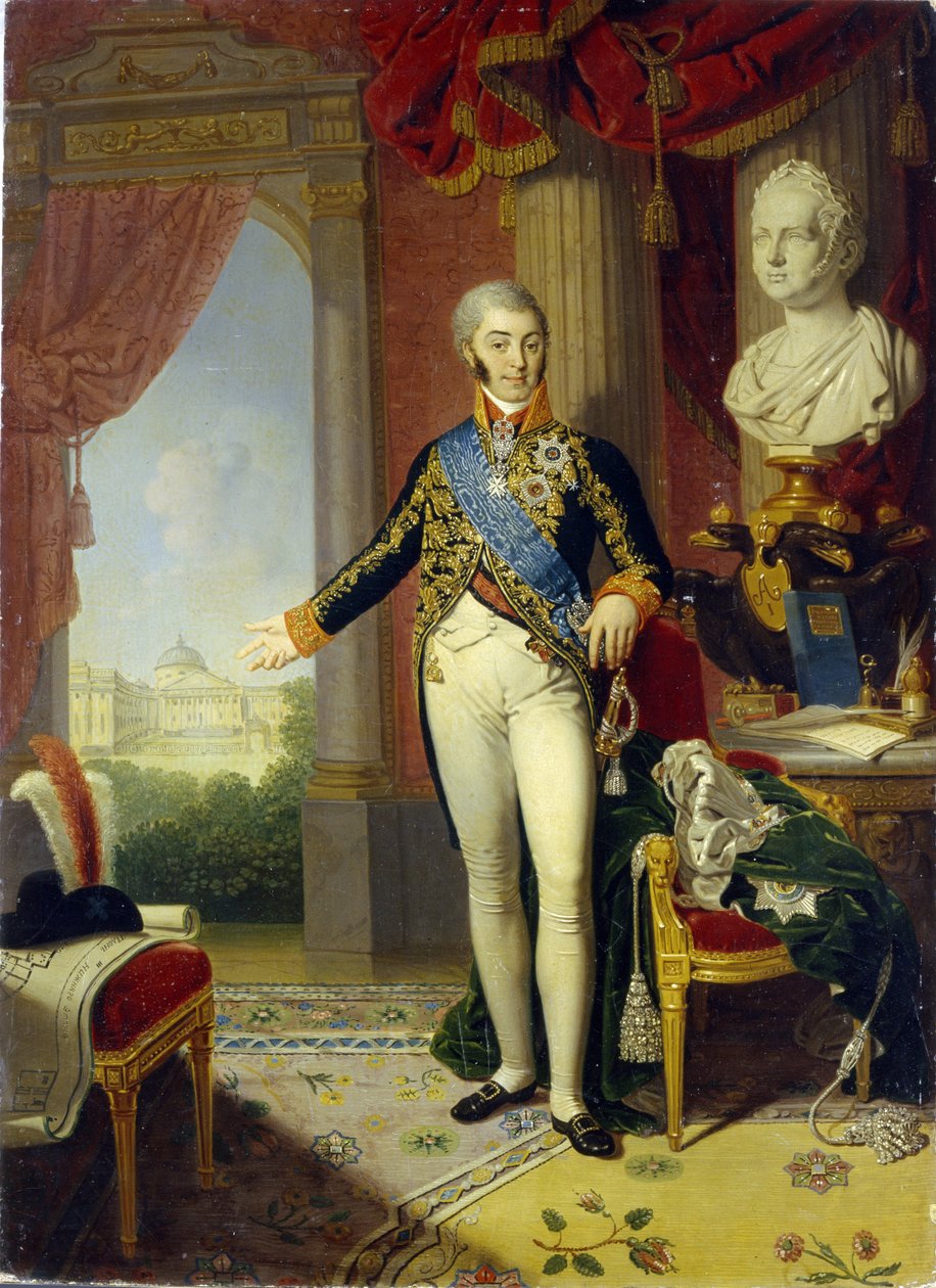 Portræt af greve Nikolai Petrovich Sheremetev (1751-1809) (portræt af greve N.P. Sheremetev). Maleri af Vladimir Lukich Borovikovsky (eller Borovikovski) (1757-1825), olie på lærred af Vladimir Lukich Borovikovsky