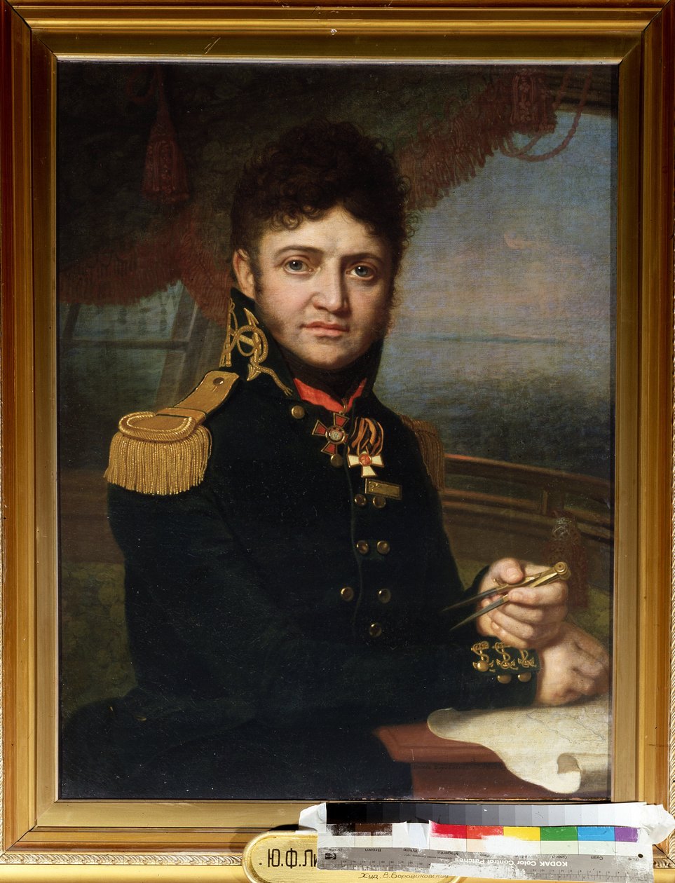 ""Portræt af navigatør og embedsmand Yuri Lisyansky (Lisiansky ou Lisianski) (1773-1837)"" Peinture de Vladimir Borovikovsky (Borovikovski) (1757-1825) 1810 State Central Navy Museum Saint Petersbourg af Vladimir Lukich Borovikovsky