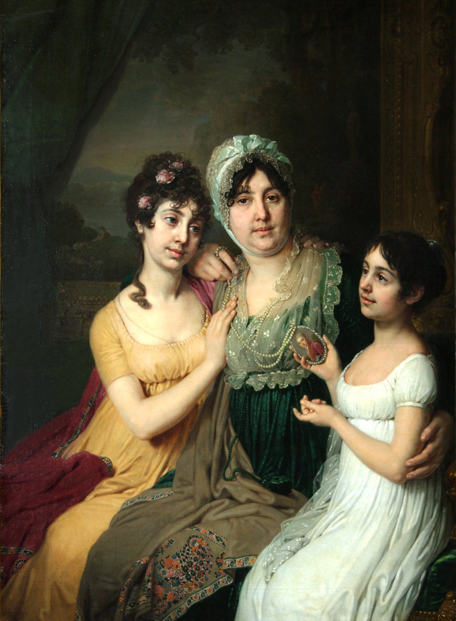 Portræt af grevinde Anna Bezborodko med sine døtre Lyubov og Cleopatra, 1803 af Vladimir Lukich Borovikovsky